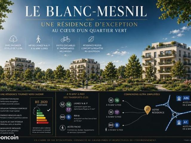 Appartement 2 pièces PRIX IMBATTABLES BLANC MESNIL