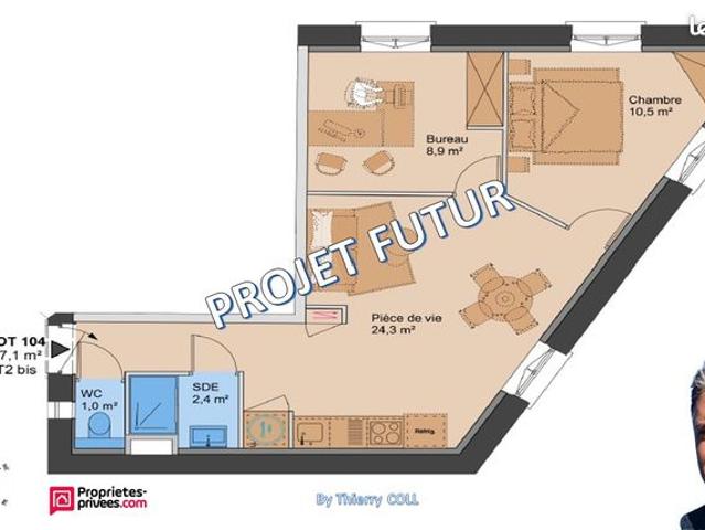Appartement 3 pièces 47 m²