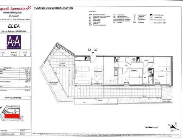 Appartement 3 pièces 44340 Bouguenais Les Couëts Est Réf: 12017