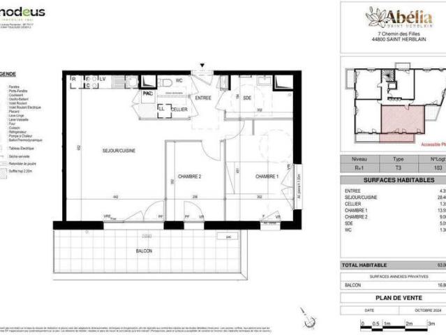 Appartement 3 pièces 44800 Saint Herblain Réf: 11763