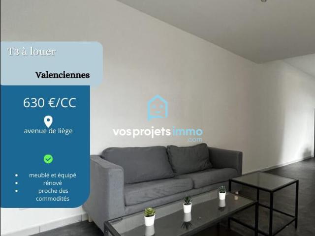 Appartement 3 pièces, 48 m² à louer à Valenciennes 59300