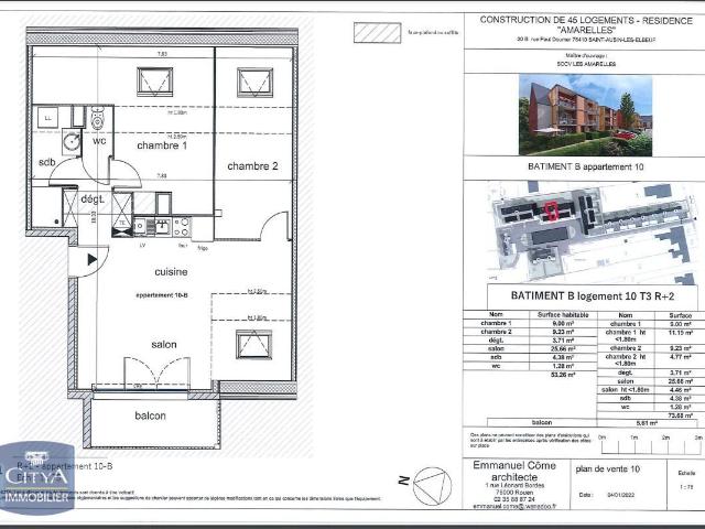 Appartement 3 pièces 53 m²