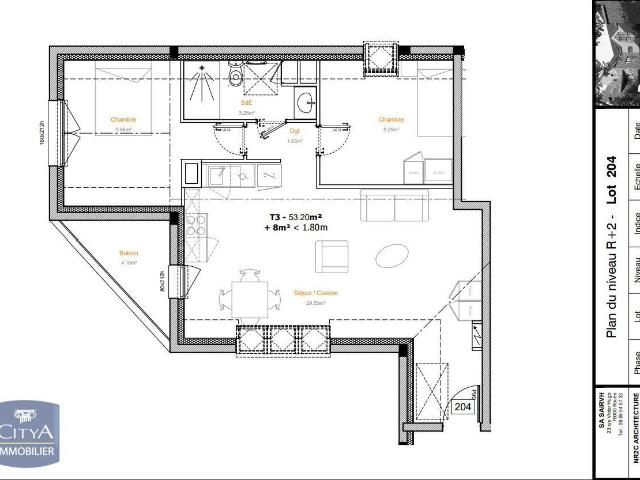 Appartement 3 pièces 53 m²
