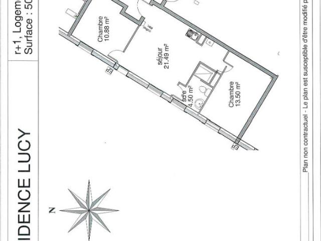 Appartement 3 pièces 51 m²