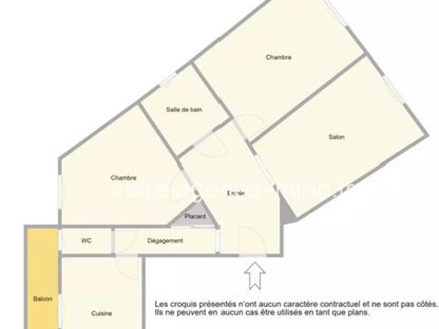 Appartement 3 pièces 57 m²