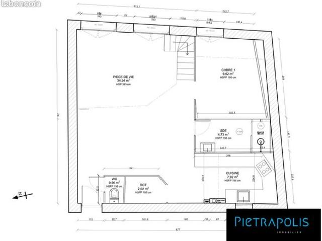Appartement 3 pièces 57 m²