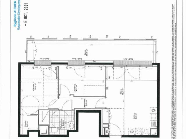 Appartement 3 pièces 57 m²