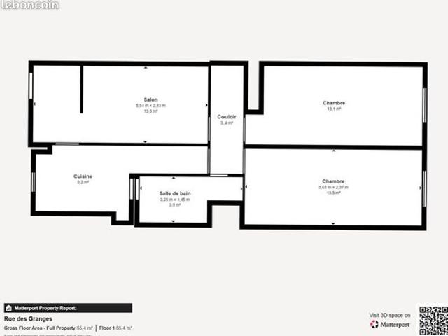 Appartement 3 pièces 57 m²