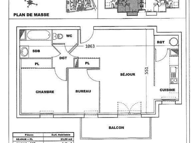 Appartement 3 pièces 54 m²