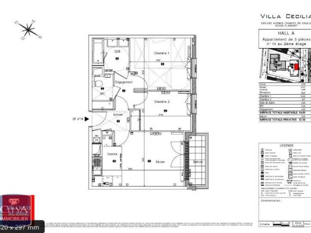 Appartement 3 pièces 54 m²