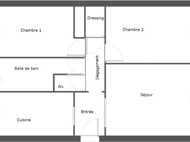 Appartement 3 pièces 55 m²