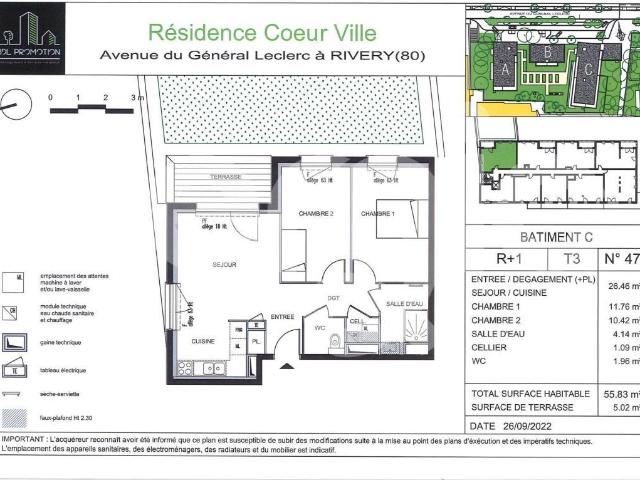Appartement 3 pièces 55 m²