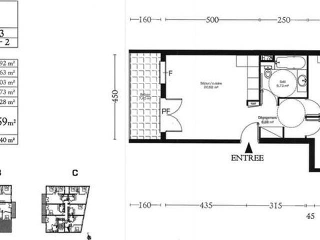 Appartement 3 pièces 55 m²