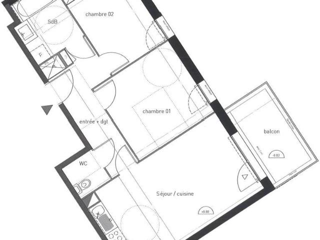 Appartement 3 pièces 56 m²