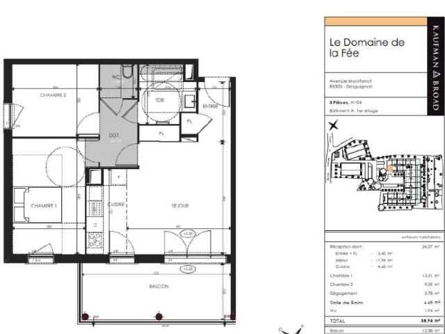 Appartement 3 pièces, 58 m² à louer à Draguignan 83300