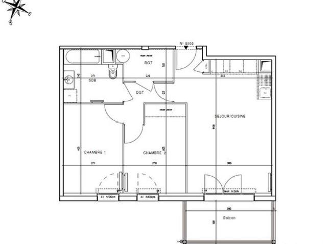 Appartement 3 pièces 58 m²