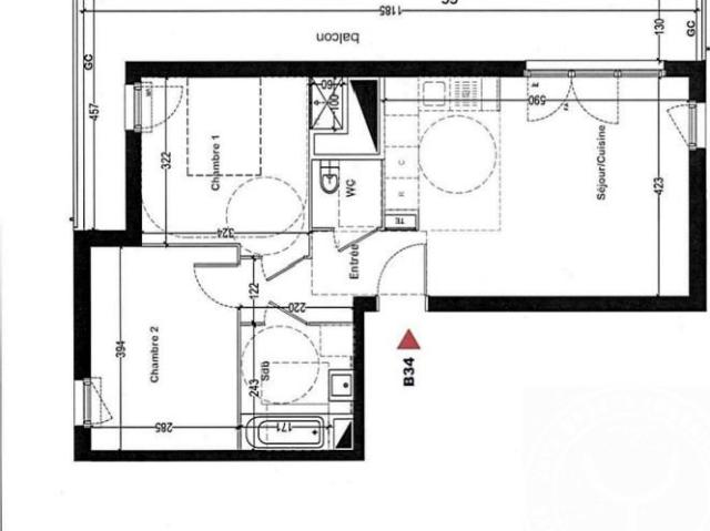 Appartement 3 pièces 58 m²
