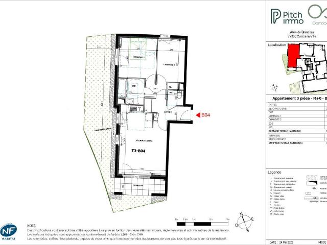 Appartement 3 pièces 59 m²