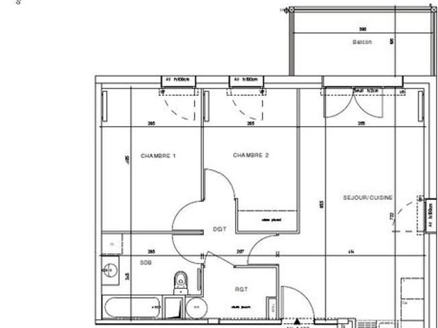 Appartement 3 pièces 59 m²