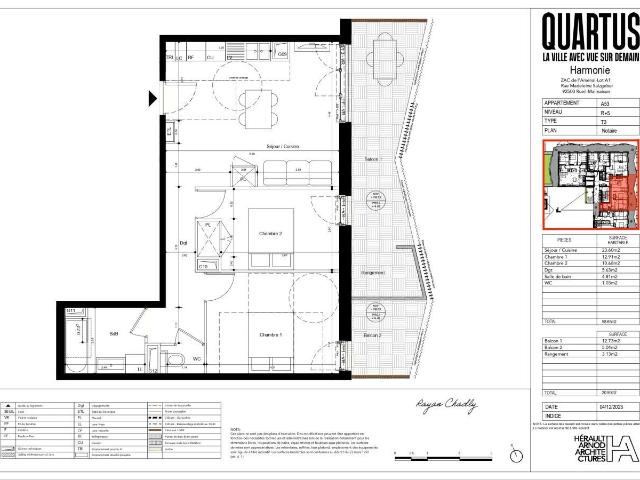 Appartement 3 pièces 59 m²