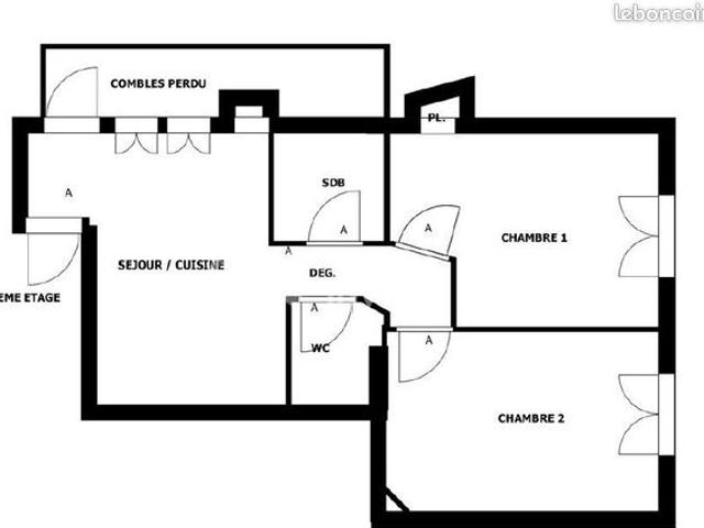 Appartement 3 pièces 59 m²