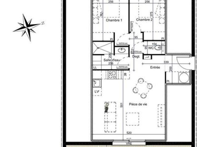 Appartement 3 pièces 59 m²