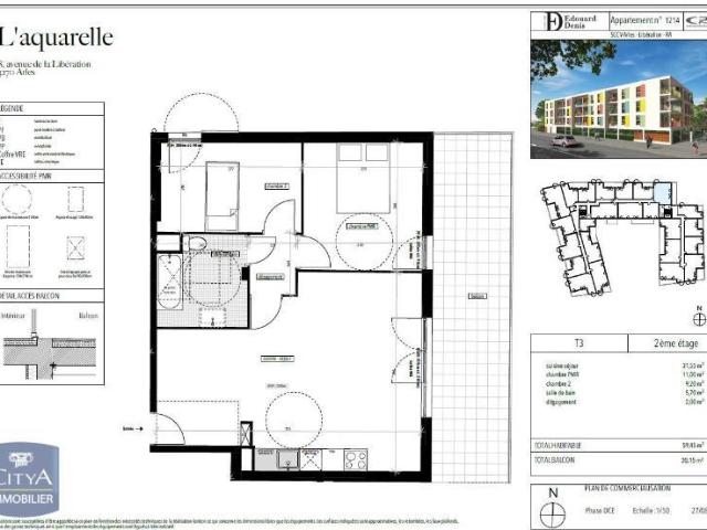 Appartement 3 pièces 59 m²