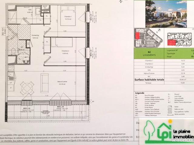 Appartement 3 pièces 59 m²