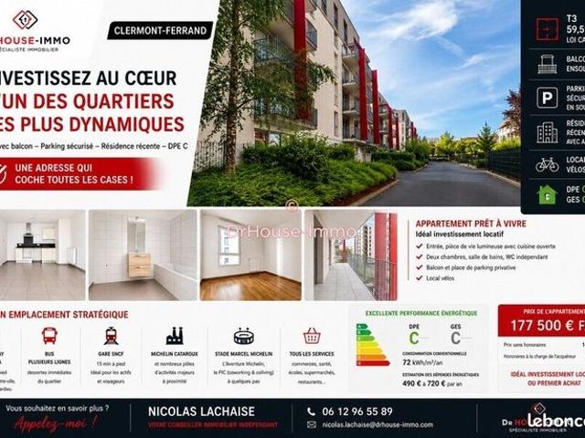Appartement 3 pièces 59 m²