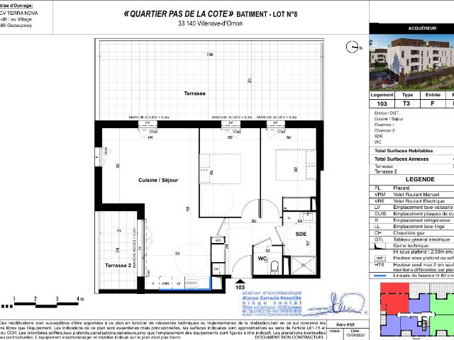 Appartement 3 pièces, 63 m² à louer à Villenave d'Ornon 33140