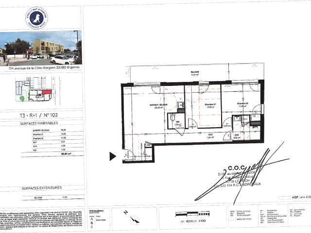 Appartement 3 pièces, 63 m² à louer à Biganos 33380