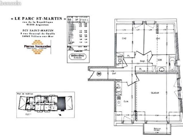 Appartement 3 pièces 63 m²