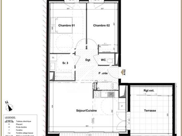 Appartement 3 pièces 63 m²