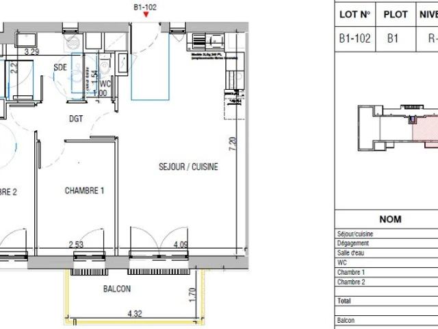 Appartement 3 pièces 63 m²