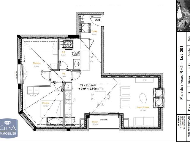 Appartement 3 pièces 63 m²