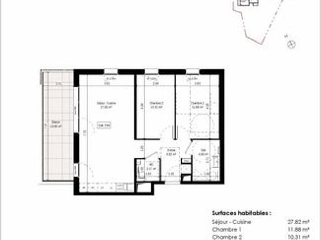 Appartement 3 pièces 63 m²
