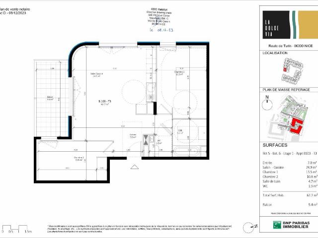 Appartement 3 pièces 63 m²