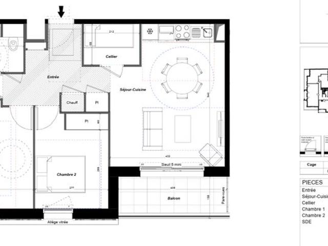 Appartement 3 pièces 63 m²