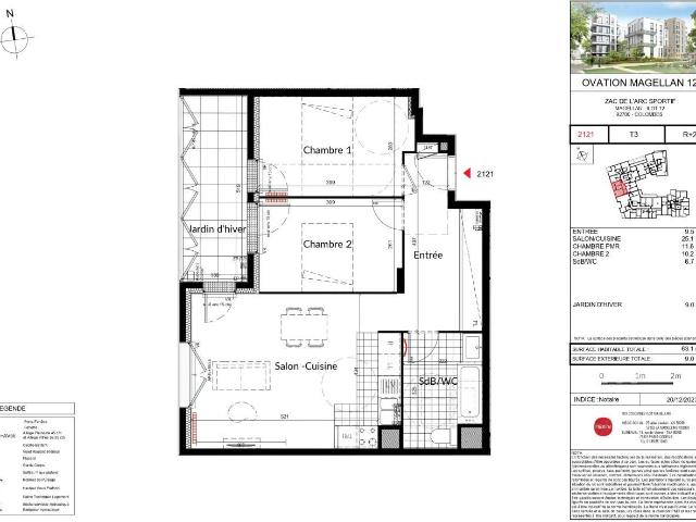 Appartement 3 pièces 63 m²