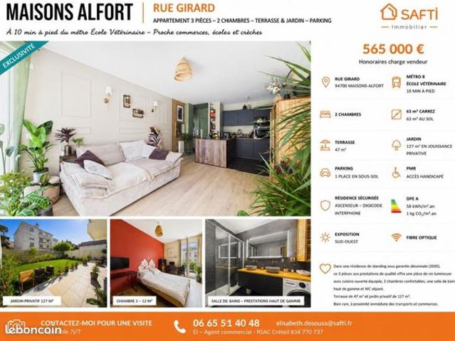 Appartement 3 pièces 63 m²