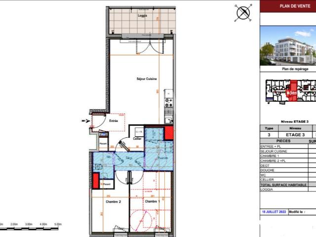 Appartement 3 pièces 63 m²