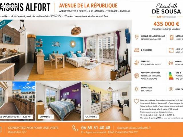 Appartement 3 pièces 63 m²