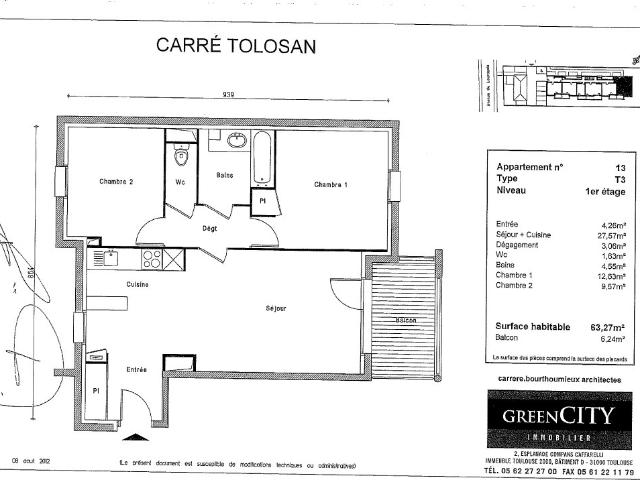 Appartement 3 pièces 63 m²
