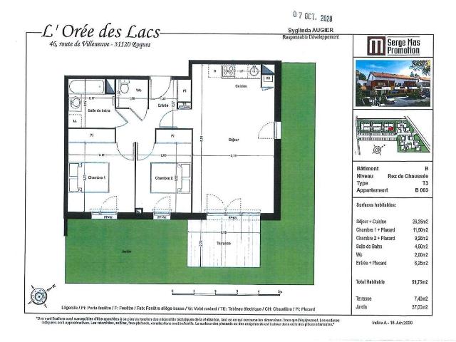 Appartement 3 pièces 60 m²