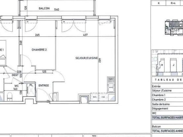 Appartement 3 pièces 60 m²