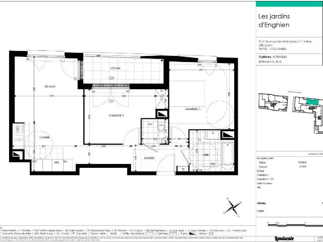 Appartement 3 pièces 60 m²