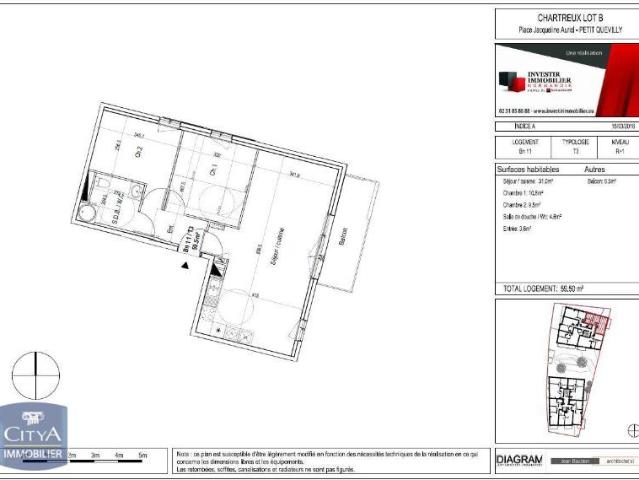 Appartement 3 pièces 60 m²