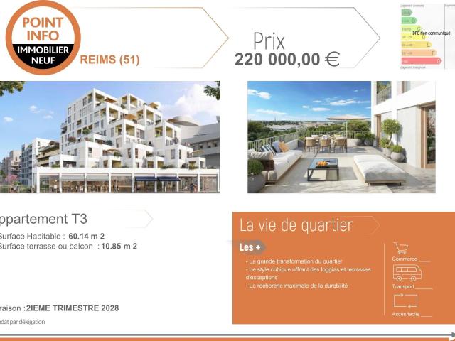 Appartement 3 pièces 60 m²