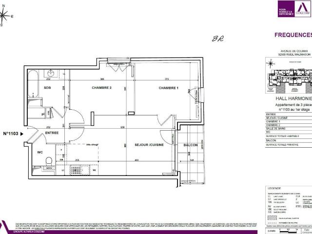 Appartement 3 pièces 60 m²
