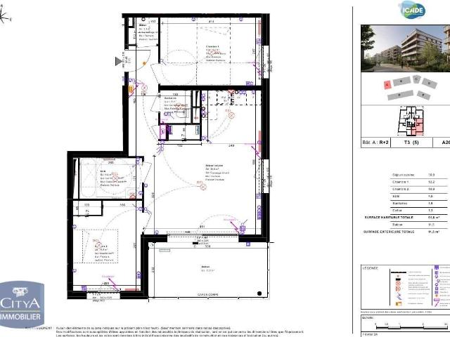 Appartement 3 pièces, 61 m² à louer à Cognin 73160